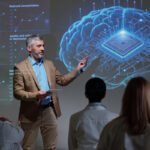 man giving presentation on microchip implant