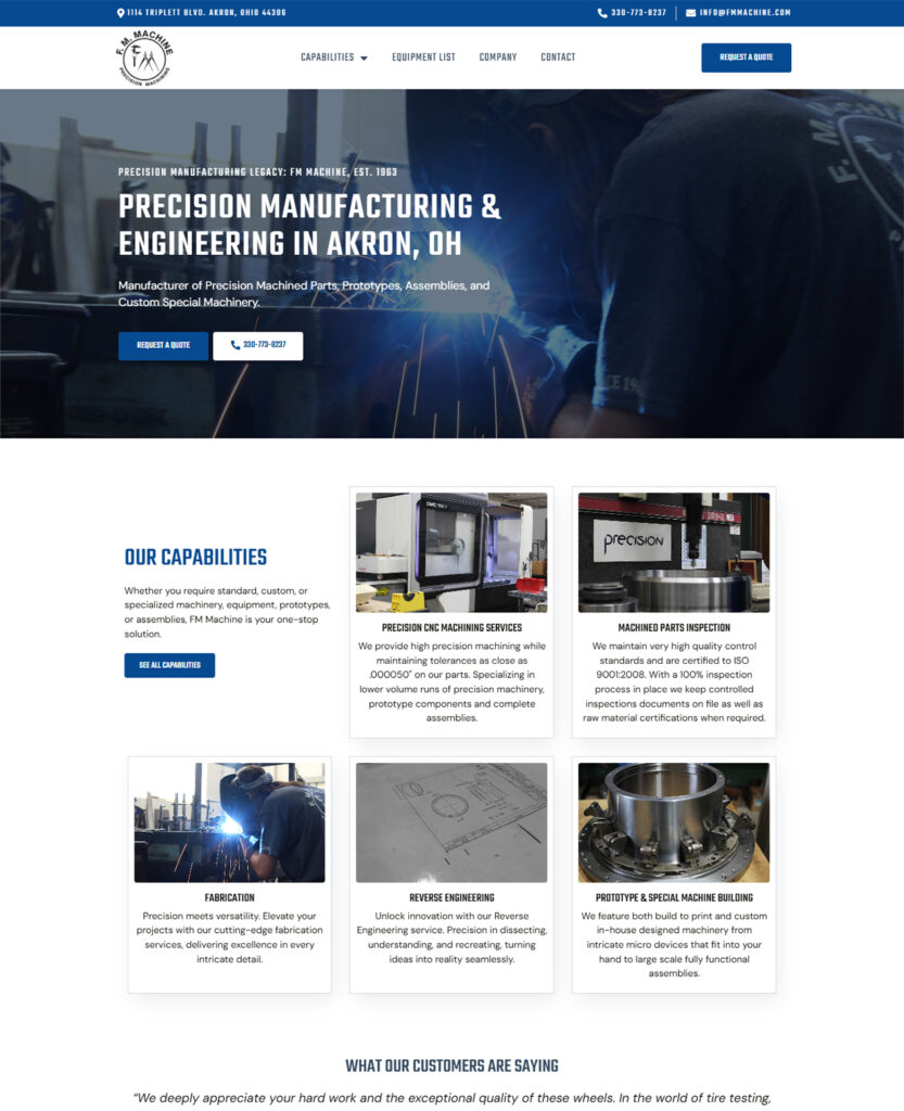mi fm machine portfolio web page 1