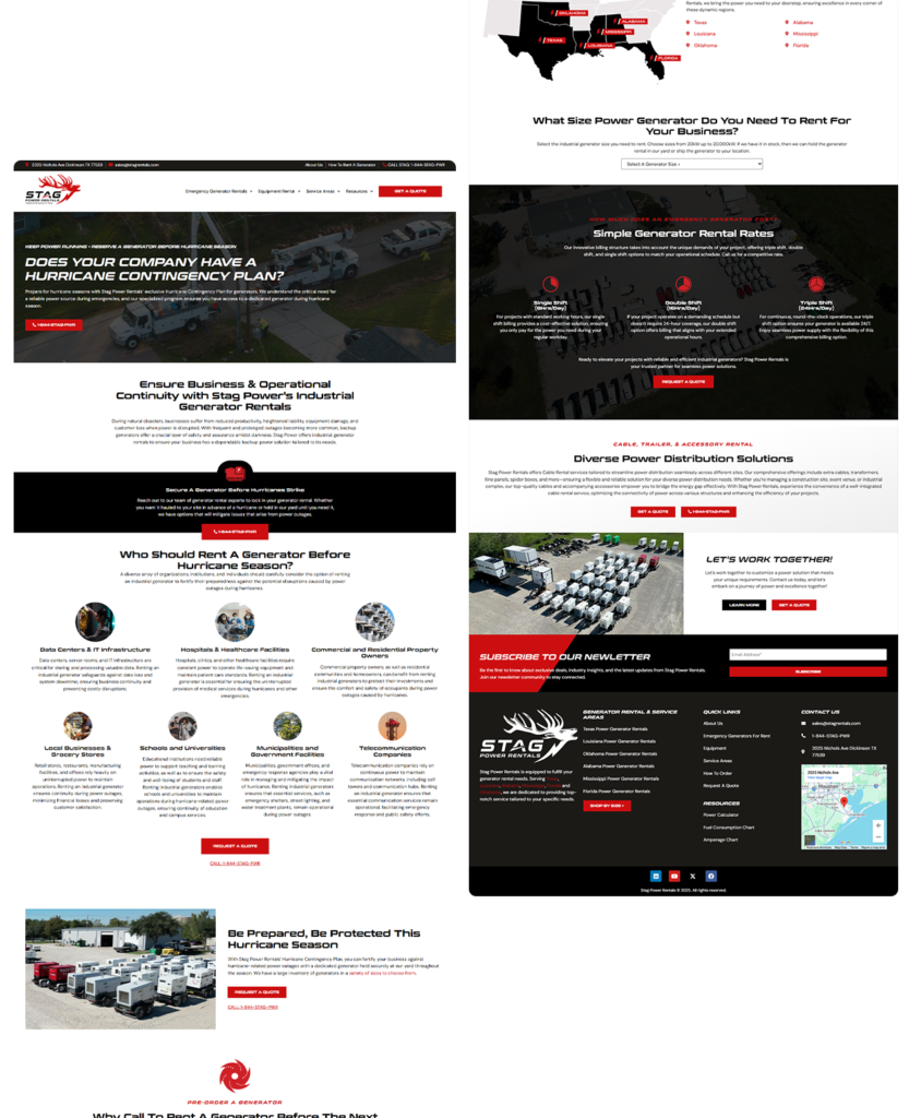 stag rentals webpages